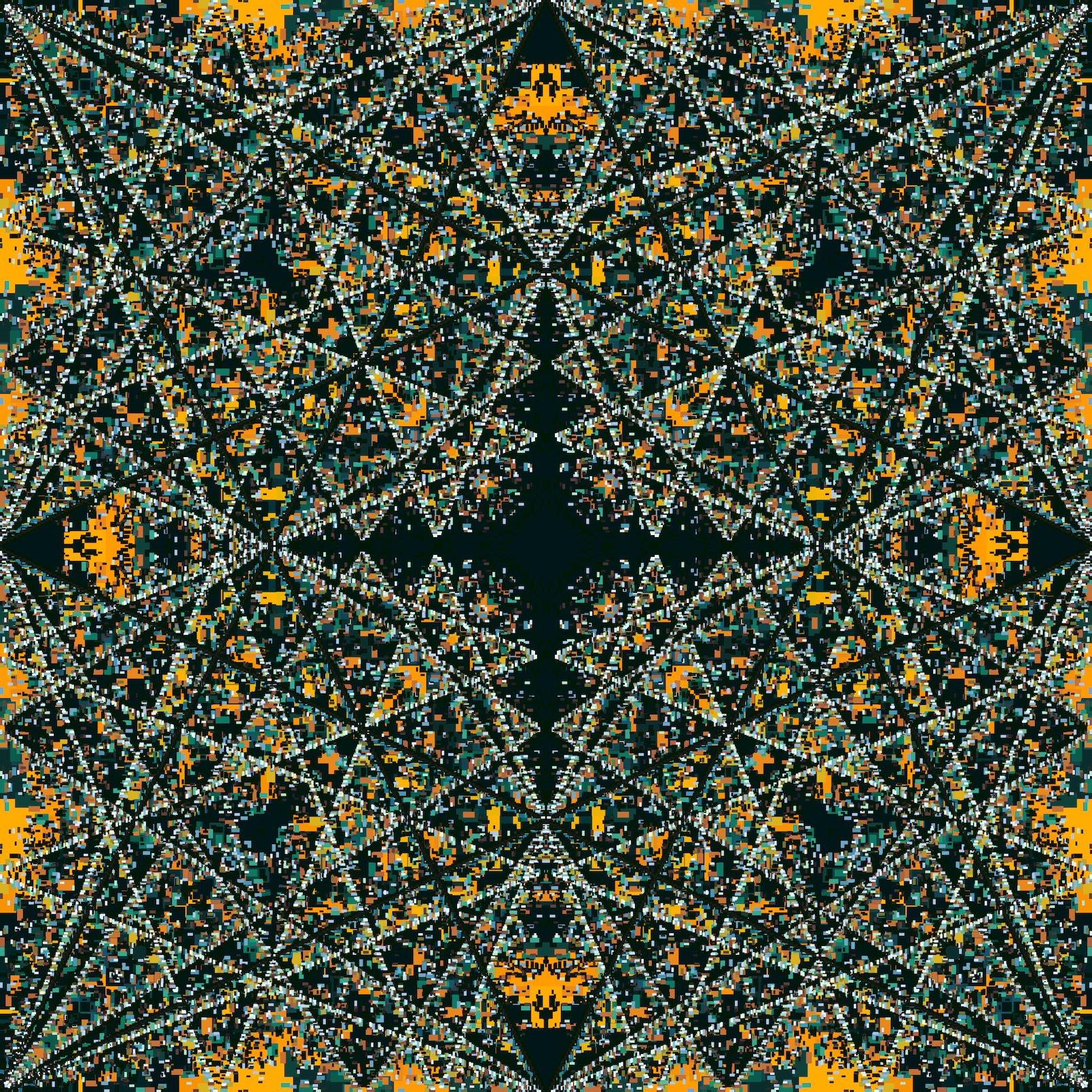 a multi-color digital square pattern